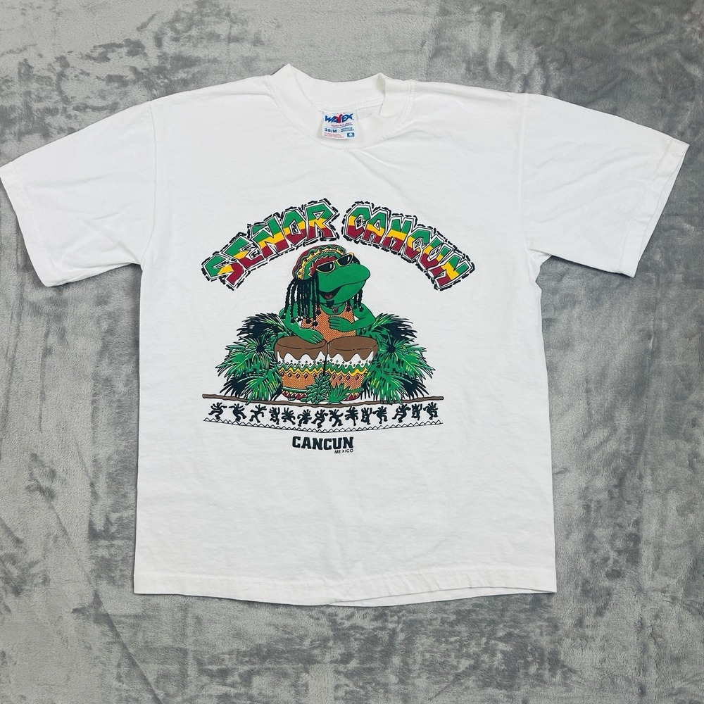 Vintage‎ Senor Cancun Cancun Mexico Shirt Mens Medium Reggae Drums Bar Grill 90s